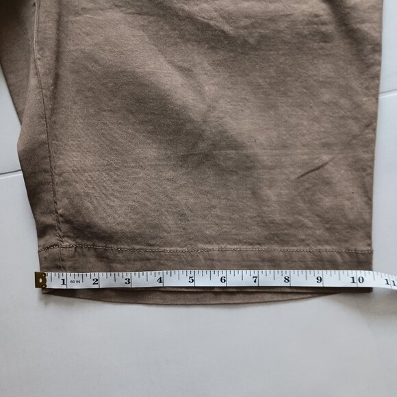 Eileen Fisher Tan Classic Walking Shorts Linen Blend Women’s Size 14 NWT - Picture 13 of 14